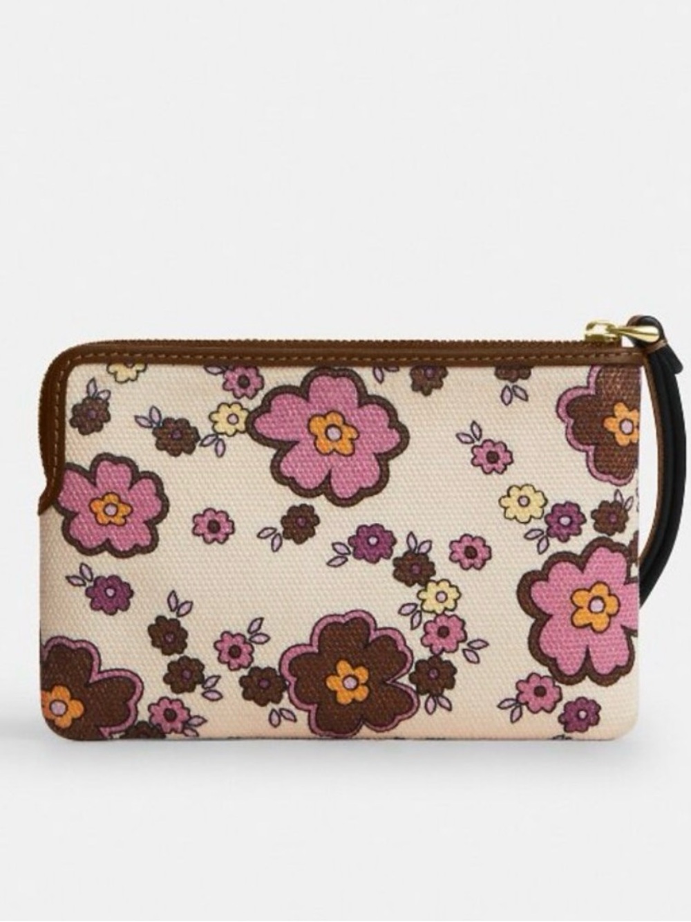 COACH Floral Wristlet in Cream, Pink and Brown - Picture 2 of 3
